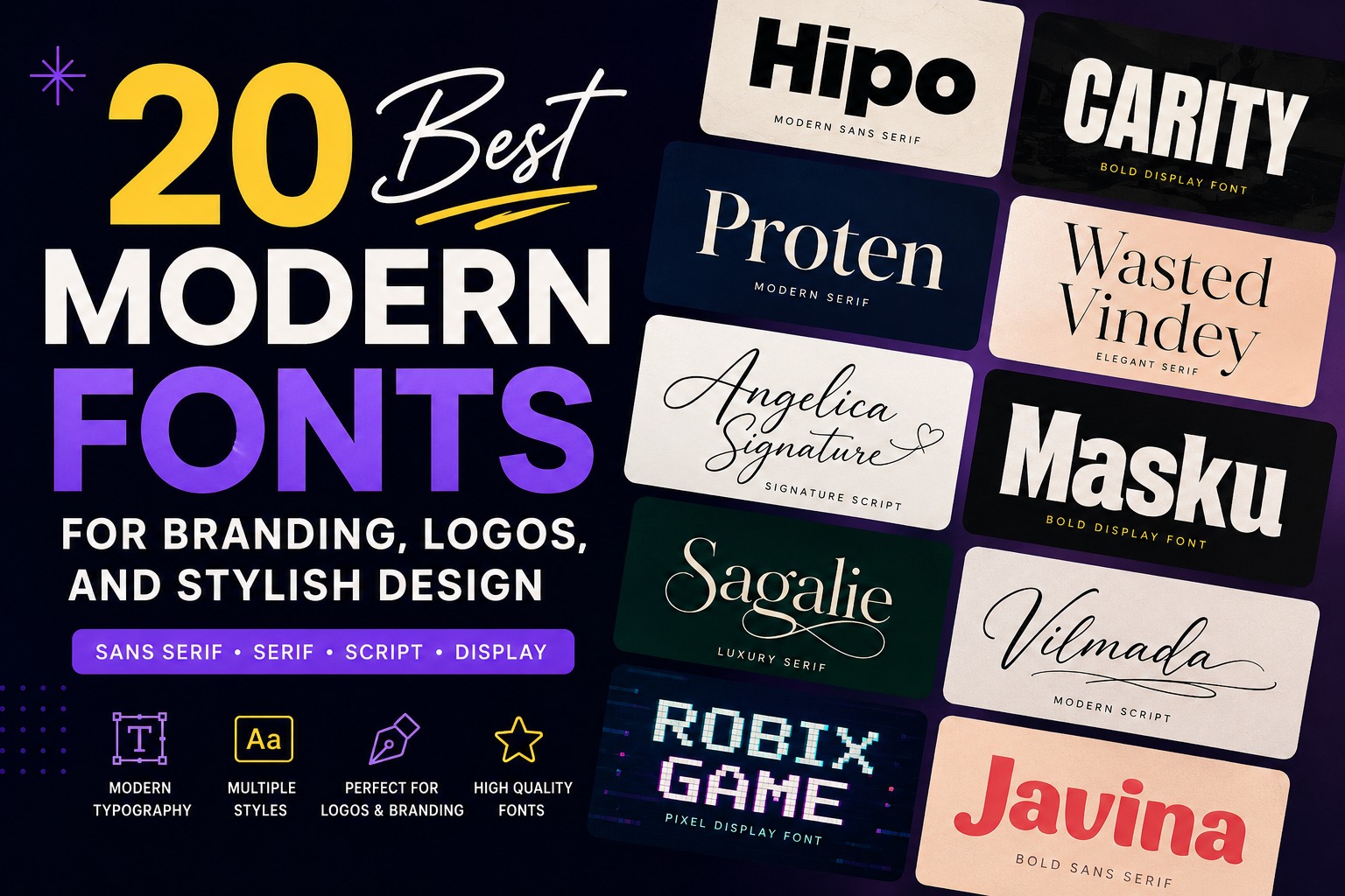 20 Best Modern Fonts for Logos, Branding, and Stylish Designs - Koplexs ...