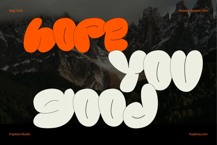 Nag Font | Retro Groovy Bubble Font for Playful Designs