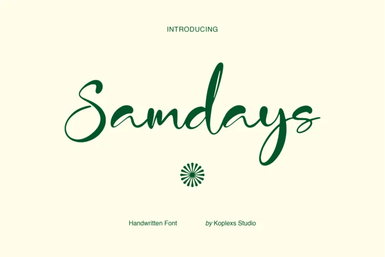 Samdays Font | Handwritten Script for Branding & Weddings