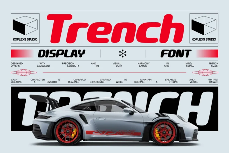 Trench Font: Sports Display Font for Logos and Posters