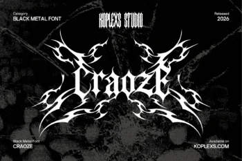 Craoze Font | Black Metal Typeface for Band Logos