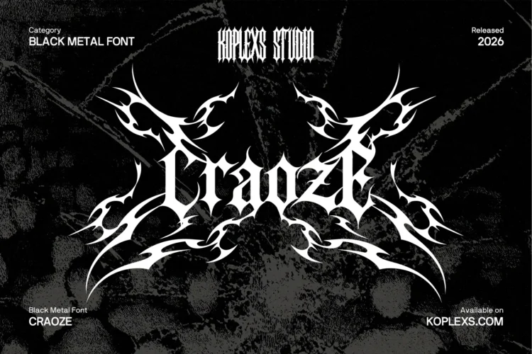 Craoze Font | Black Metal Typeface for Band Logos