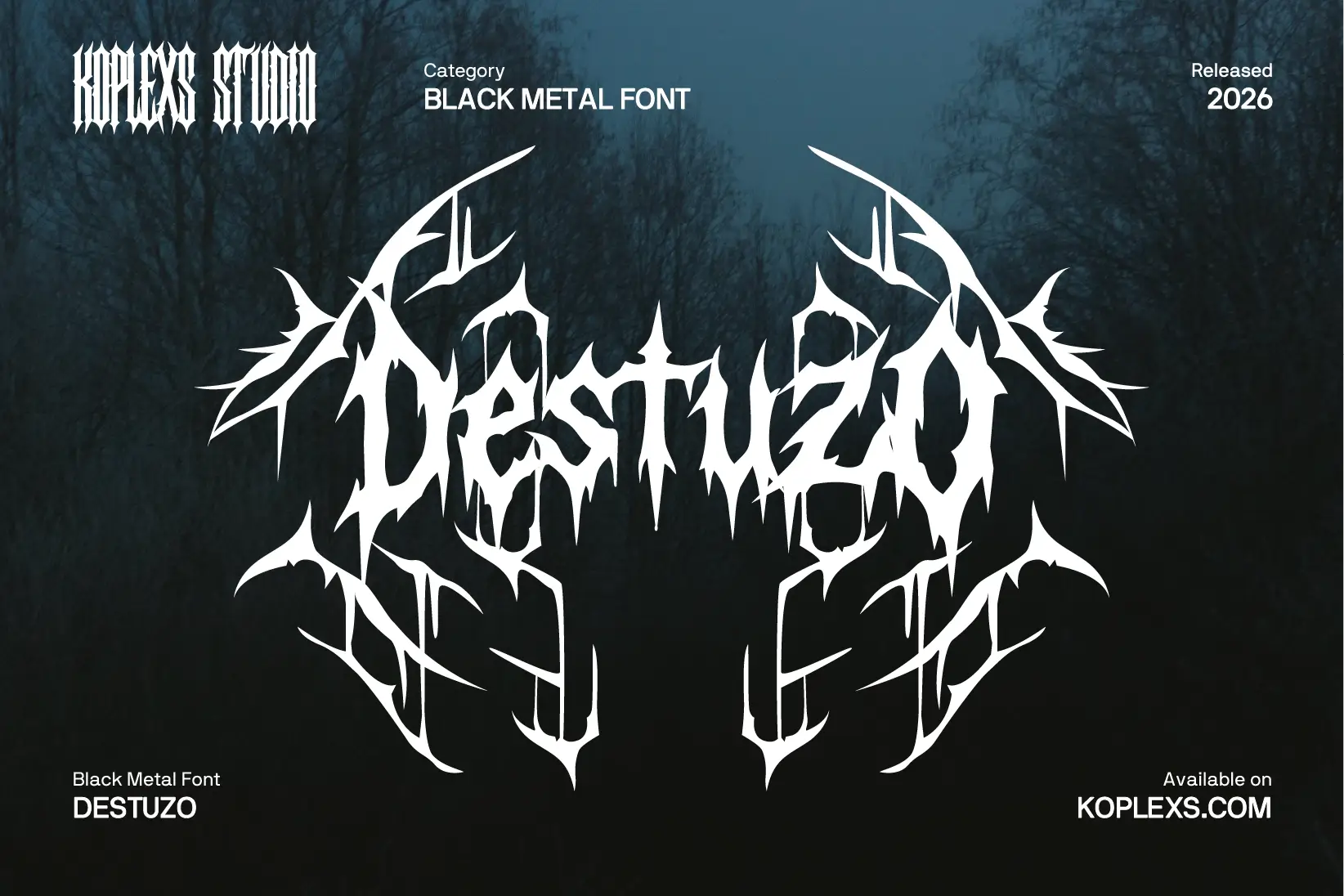 Destuzo Font 3 Destuzo Font | Black Metal Font for Band Logos & Merch