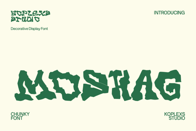 Moshag Font | Chunky Decorative Display Typeface