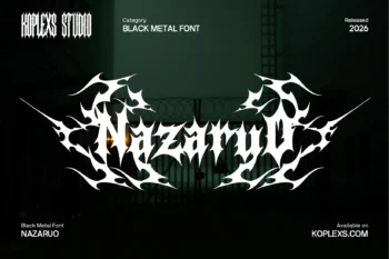 Nazaruo Font | Black Metal Typeface for Logos & Merch