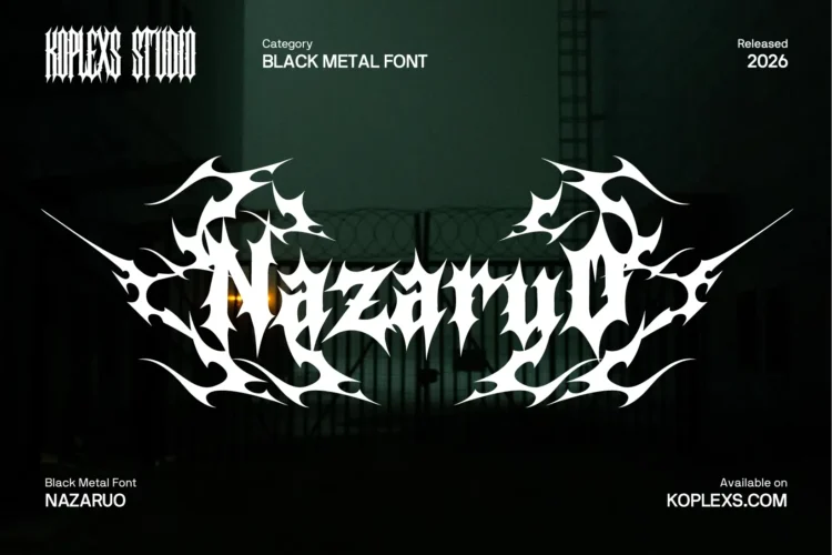 Nazaruo Font | Black Metal Typeface for Logos & Merch
