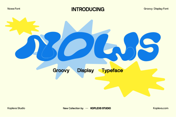 Nows Font | Groovy Bubble Display Font for Retro Designs