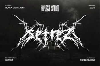 Setrez Font | Black Metal Typeface for Band Logos & Merch